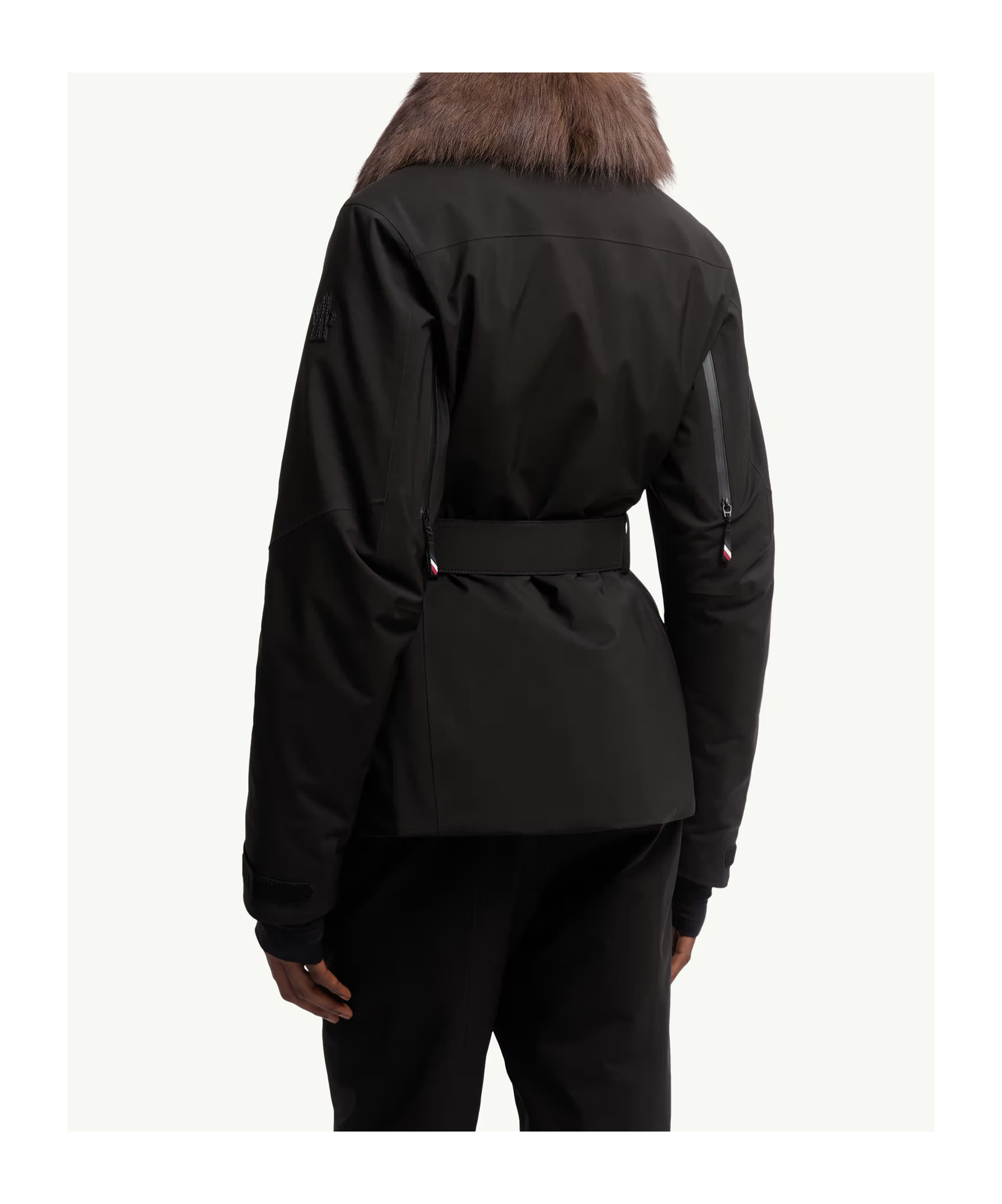 Moncler Vizelles Shearling-trimmed Ski Jacket In Black