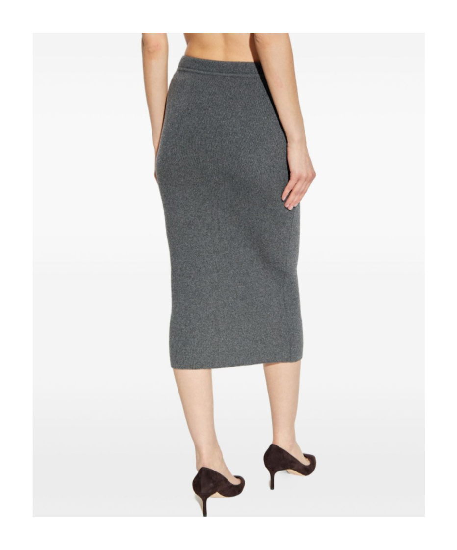 Tom Ford Cashmere-blend Midi Skirt In Gray