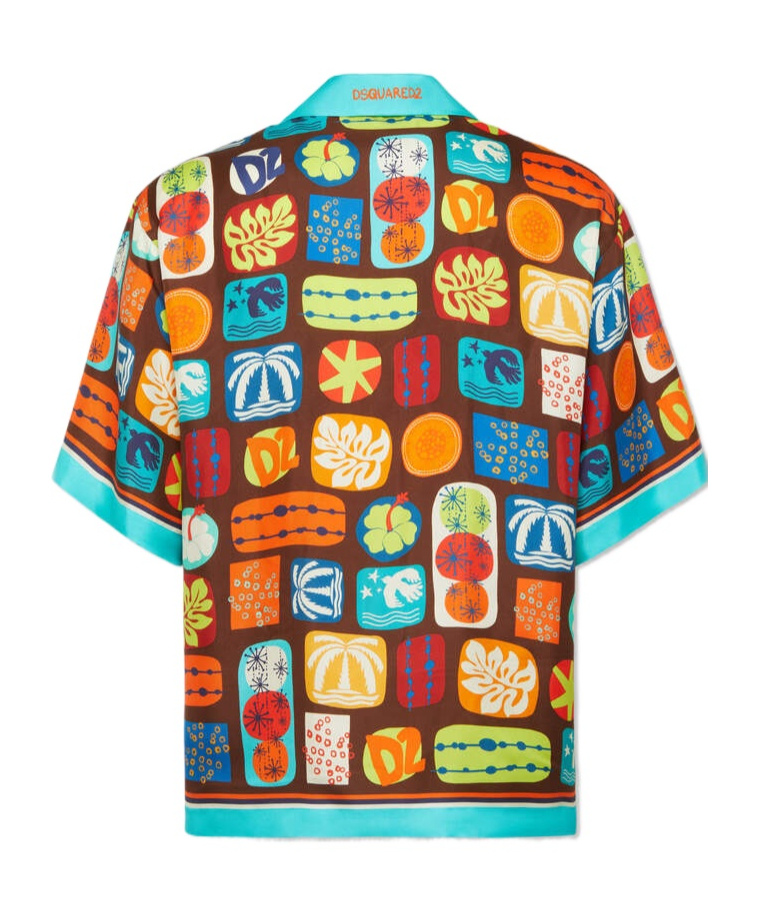 Shop Dsquared2 Printed Shirt In Multi-color