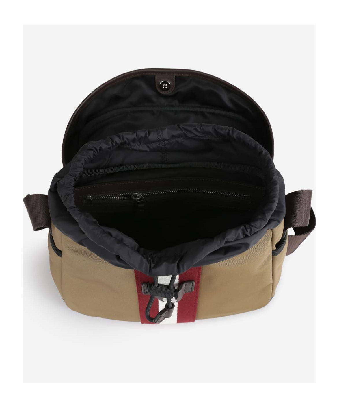 Bally Striped Shoulder Bag In Brown