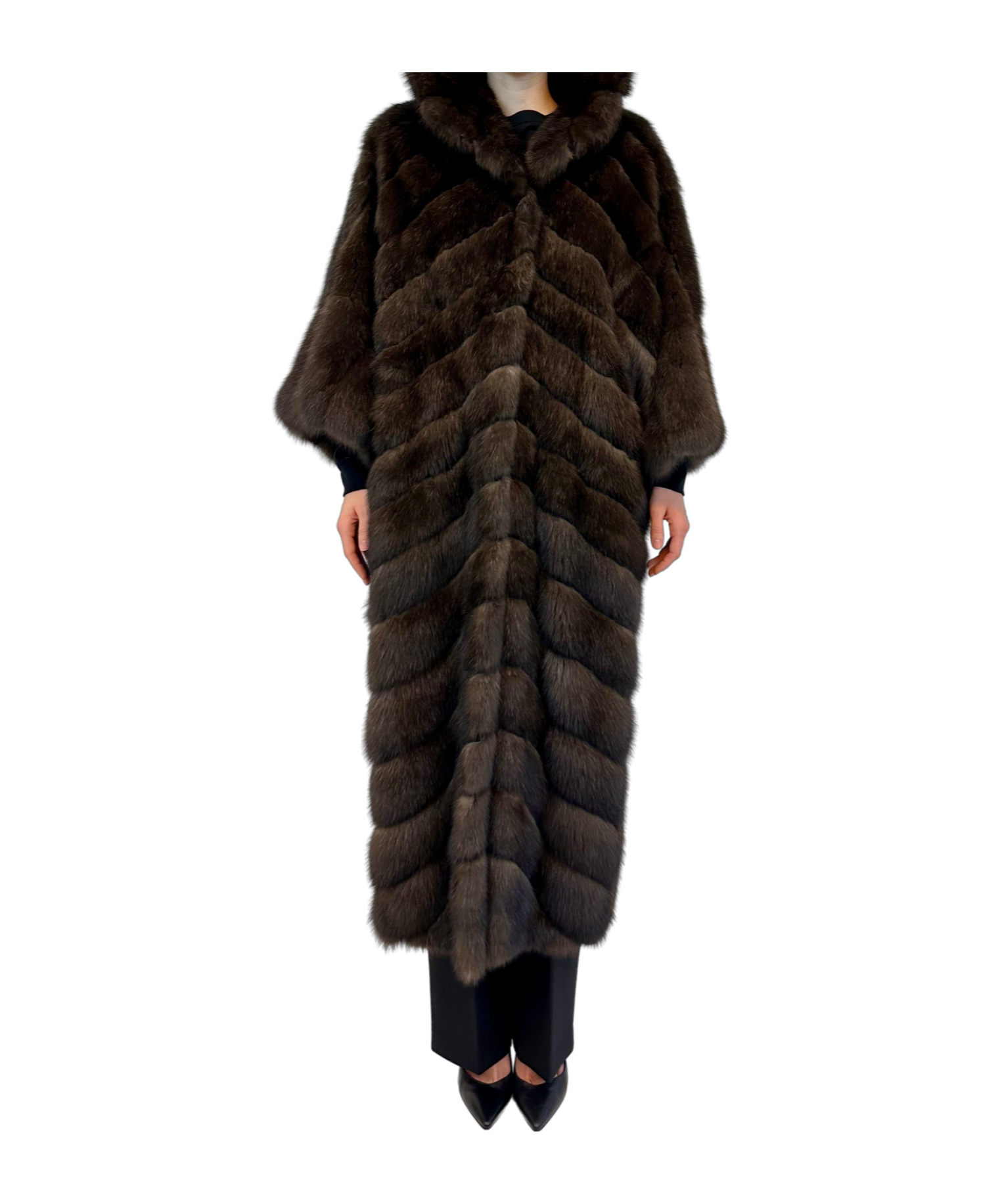 Liska Long-sleeved Coat In Black