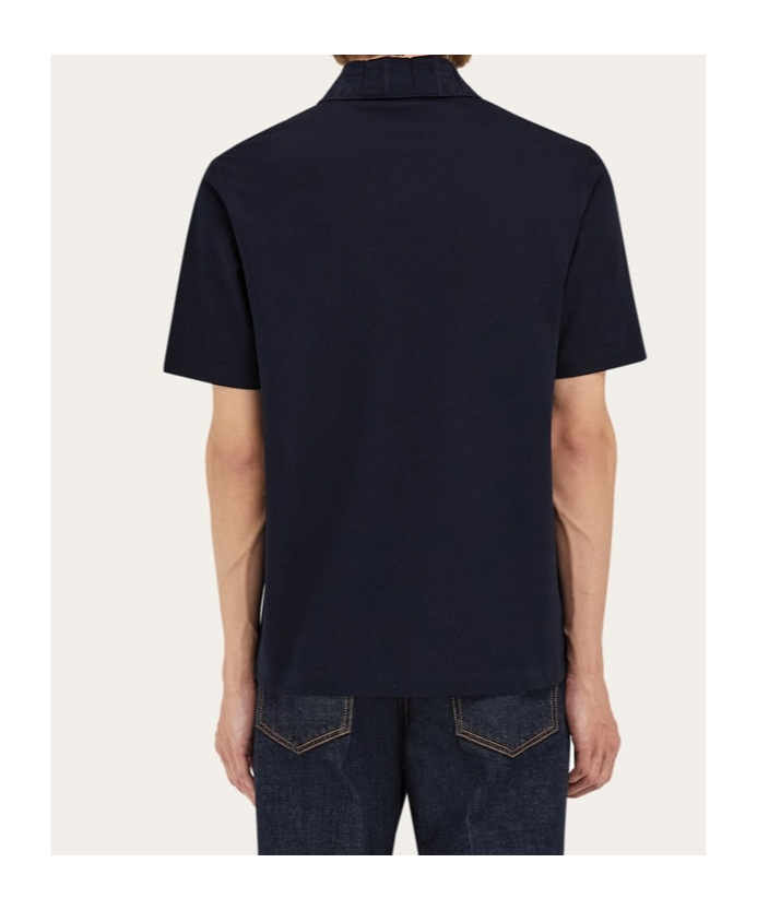 Ferragamo Short-sleeved Polo Shirt In Blue