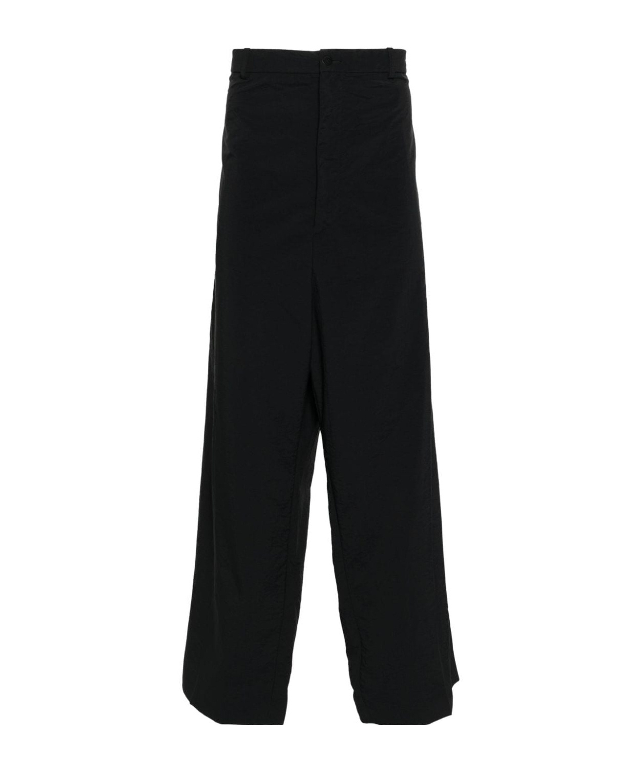 Balenciaga Ironed Pleats Twill Wide-leg Pant In Black