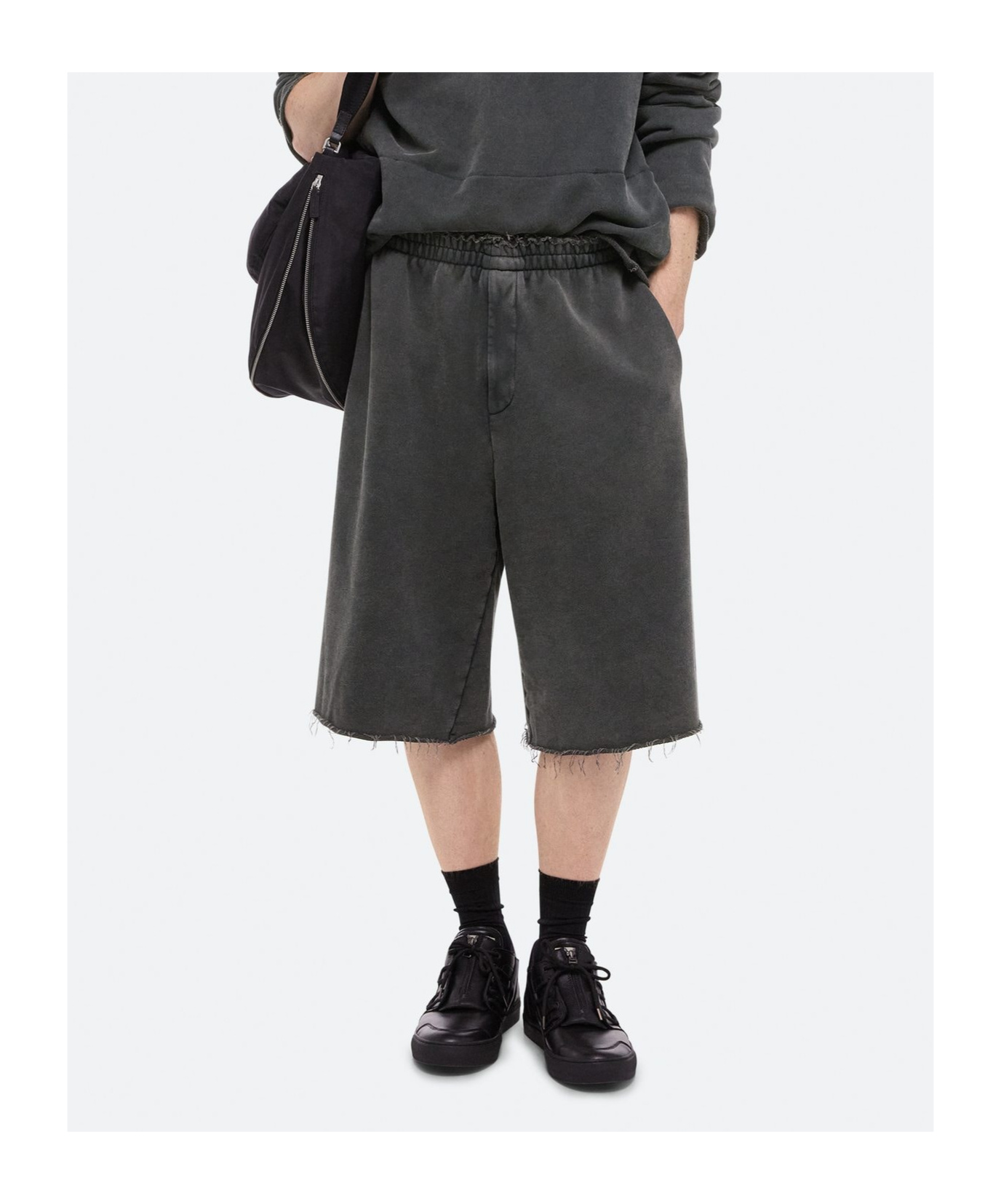 Helmut Lang Elastic Waist Shorts In Black