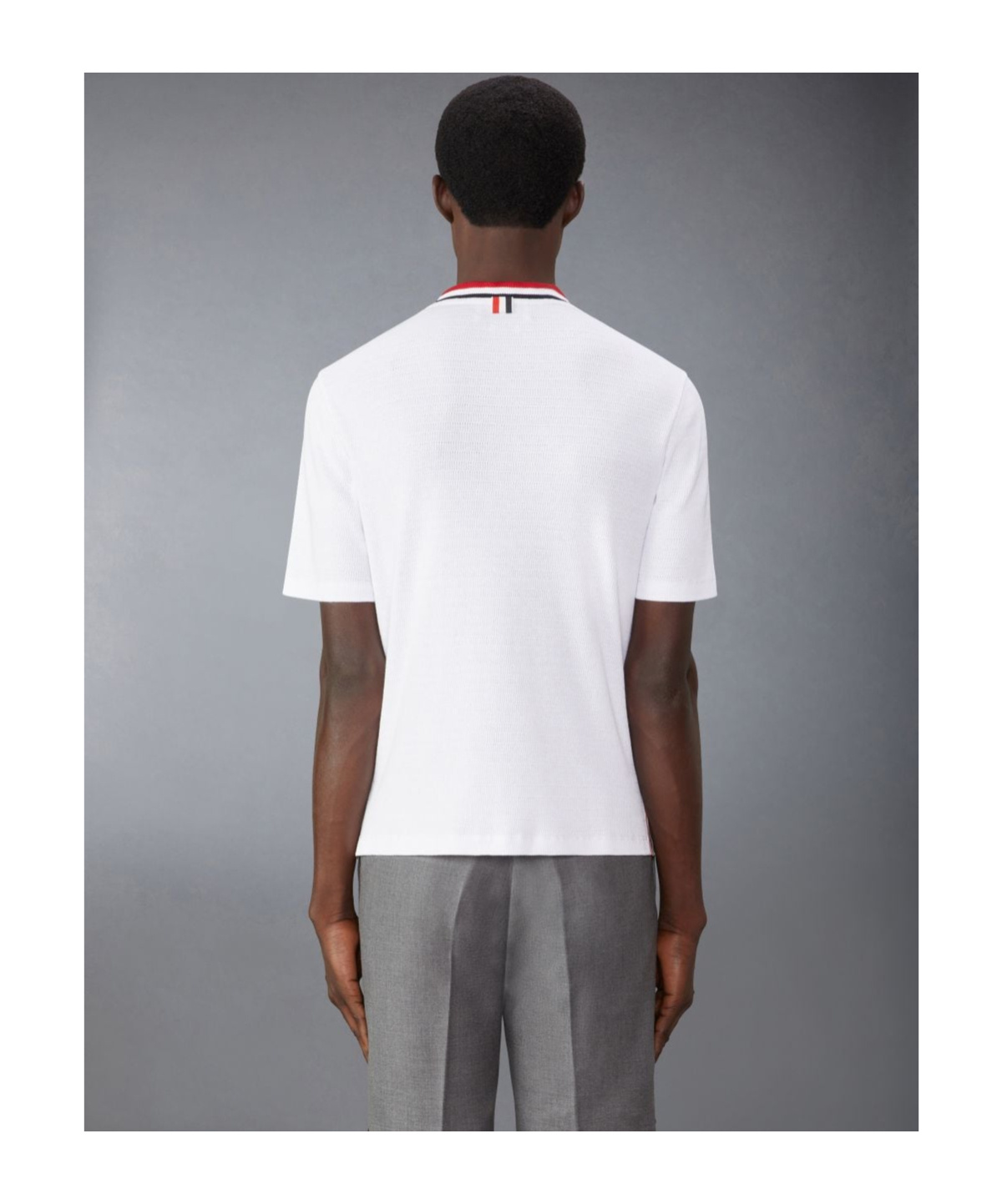 Thom Browne Rwb-stripe Cotton Pocket T-shirt White