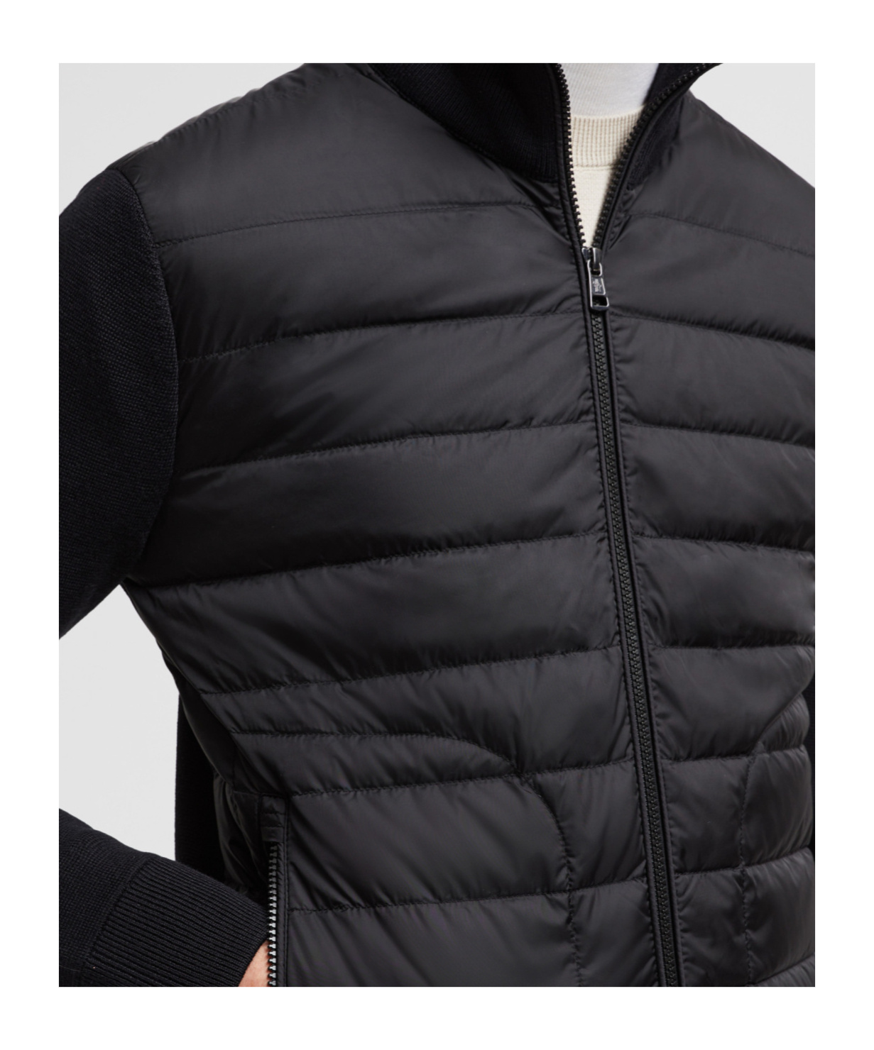 Moncler Padded Zip-up Cardigan Clothing In Black