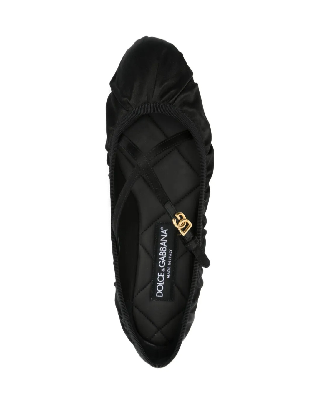Dolce & Gabbana Black Satin Ballet Flats Women In Black
