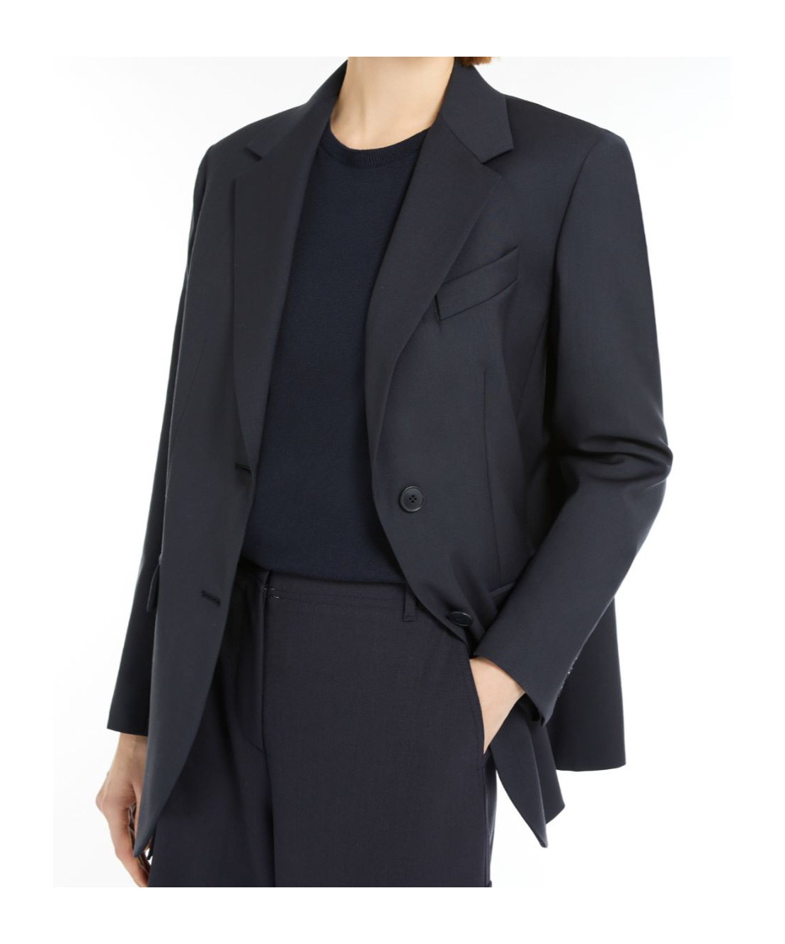 Weekend Max Mara Single-breasted Wool Blazer In Black