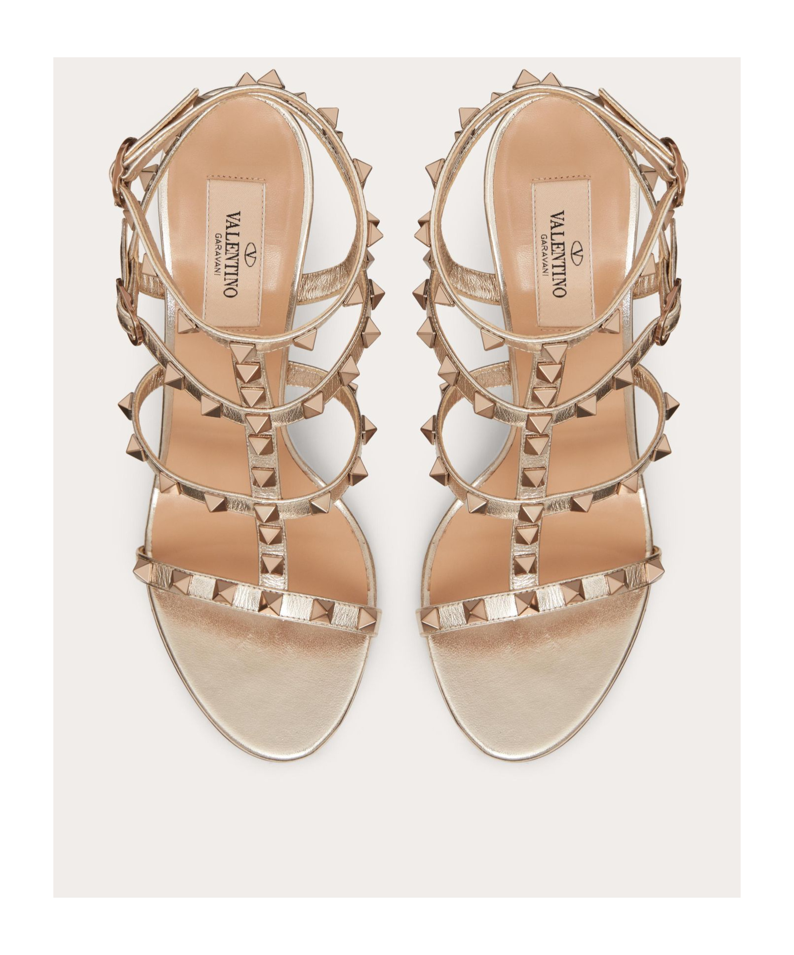 Valentino Rockstud-embellished Sandals In Nude