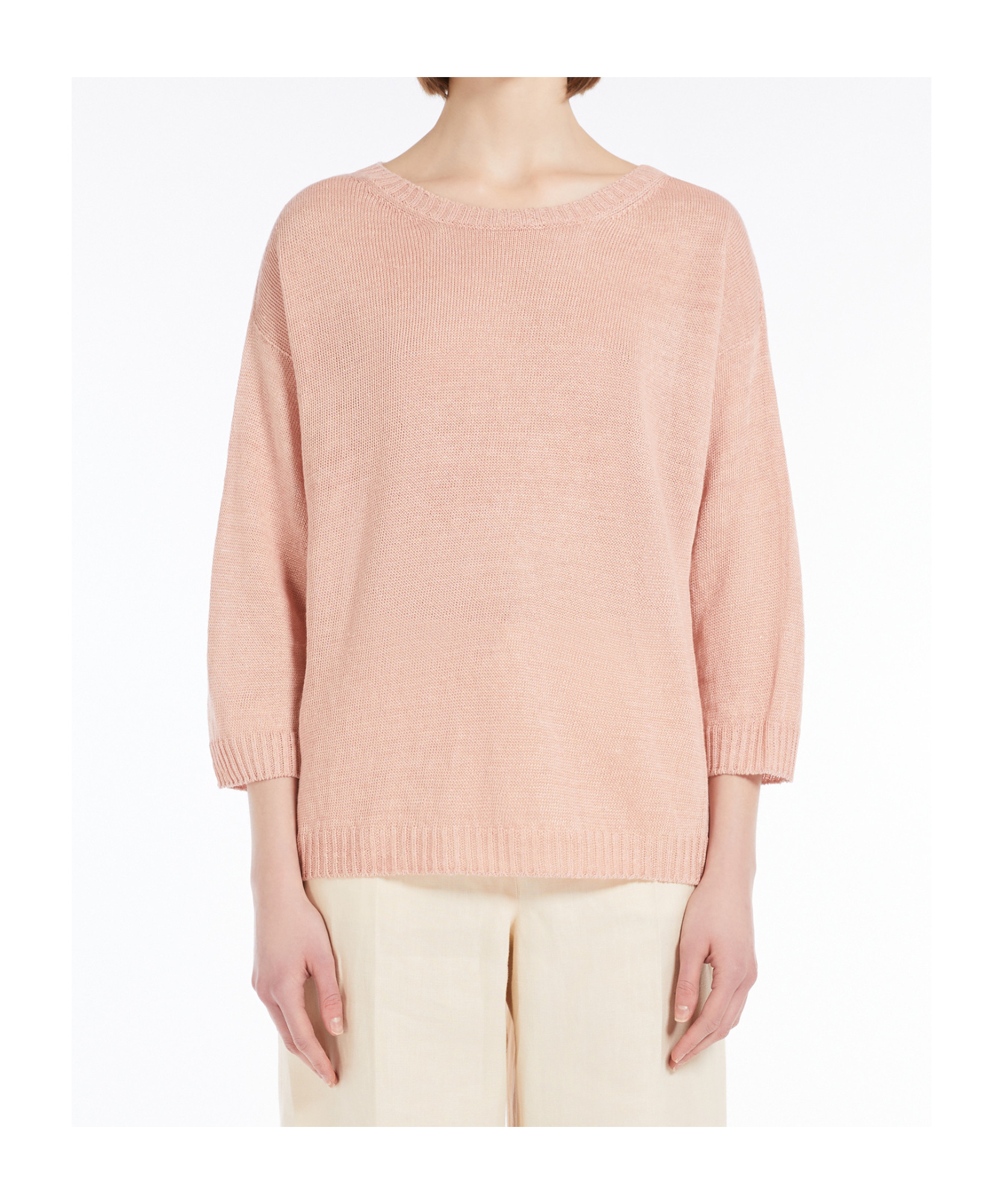 Weekend Max Mara Oversized Linen Jumper In Pink