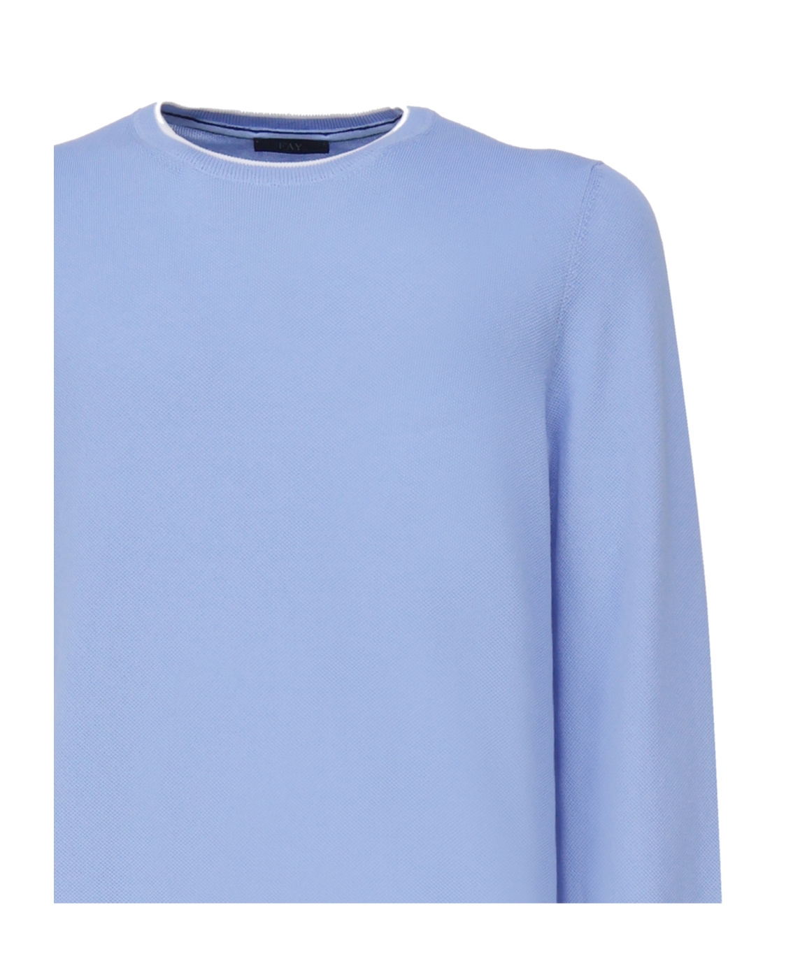 Fay Cotton Sweater With Round Neck In Blue