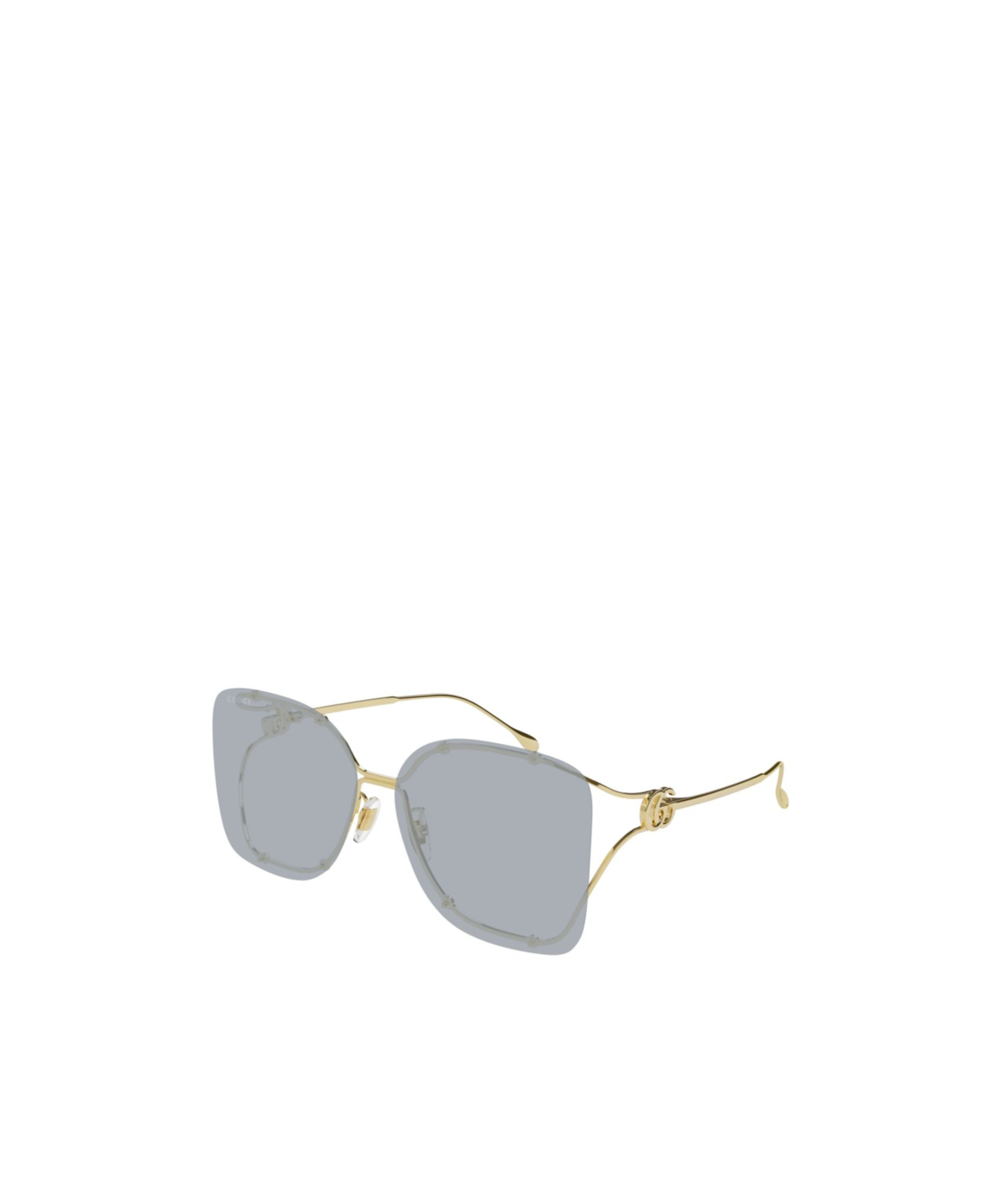 Gucci Rimless Square Metal Sunglasses In Gray