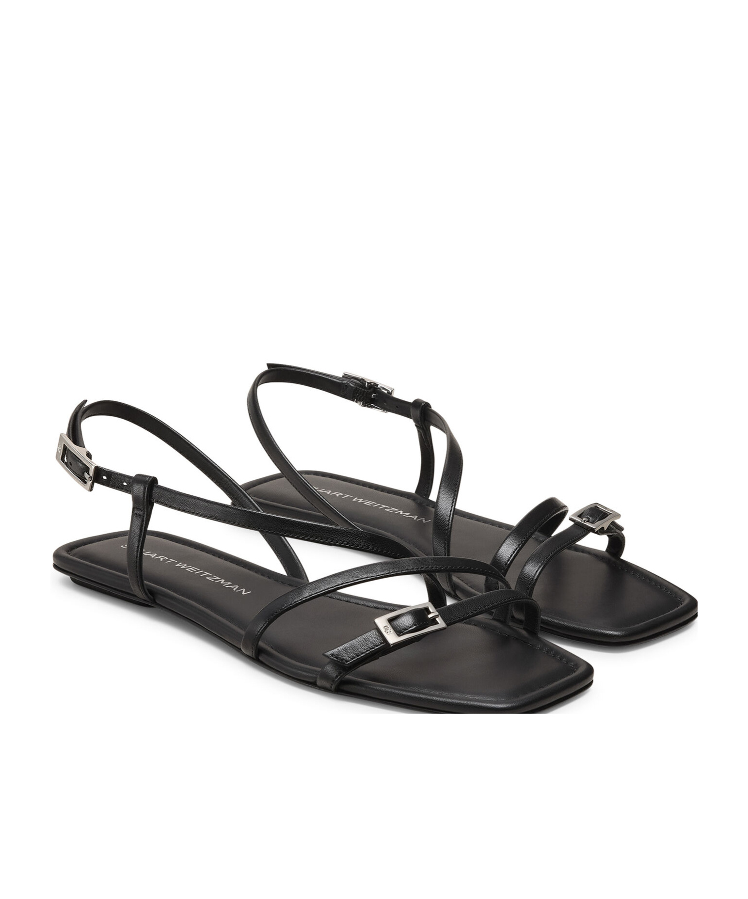 Stuart Weitzman Square Toe Flat Sandals