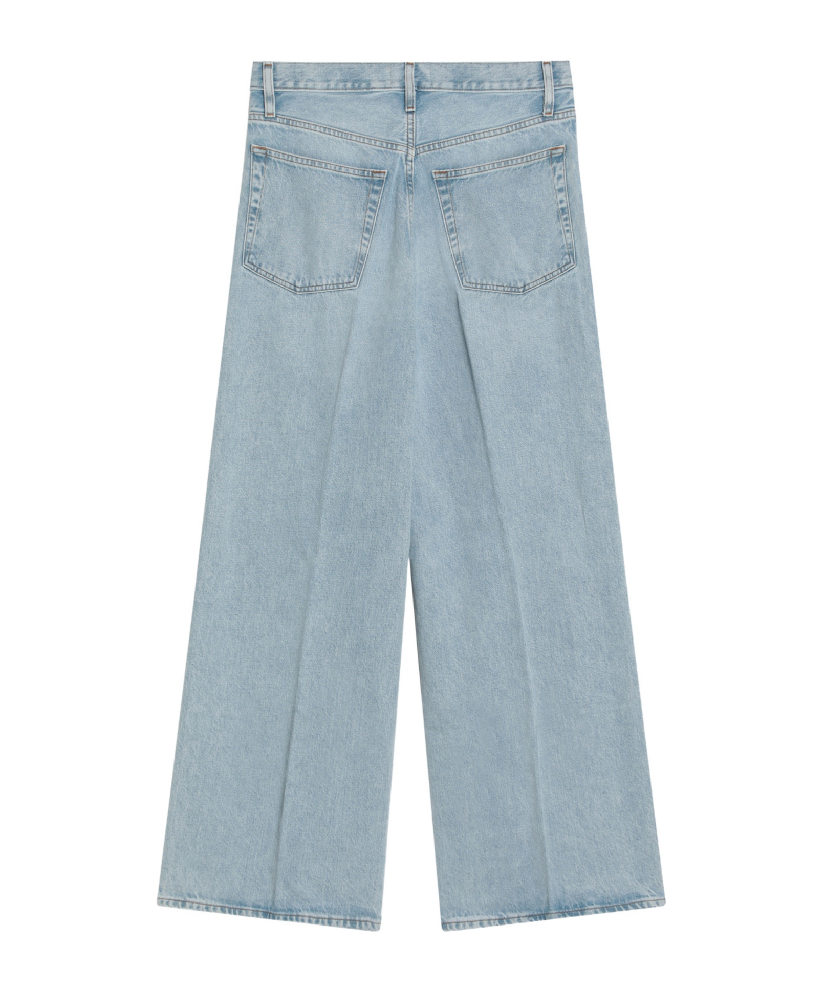 Frame Low Baggy Wide Leg Jeans In Organic Denim In Blue