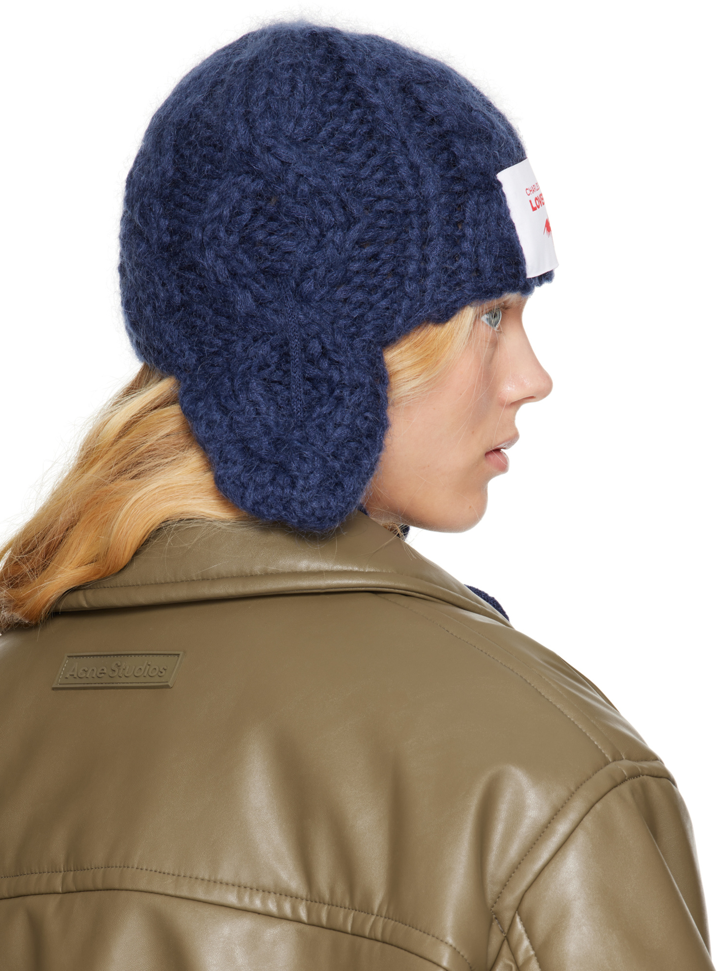 Charles Jeffrrey Loverboy Chunky Aviator Beanie In Blue
