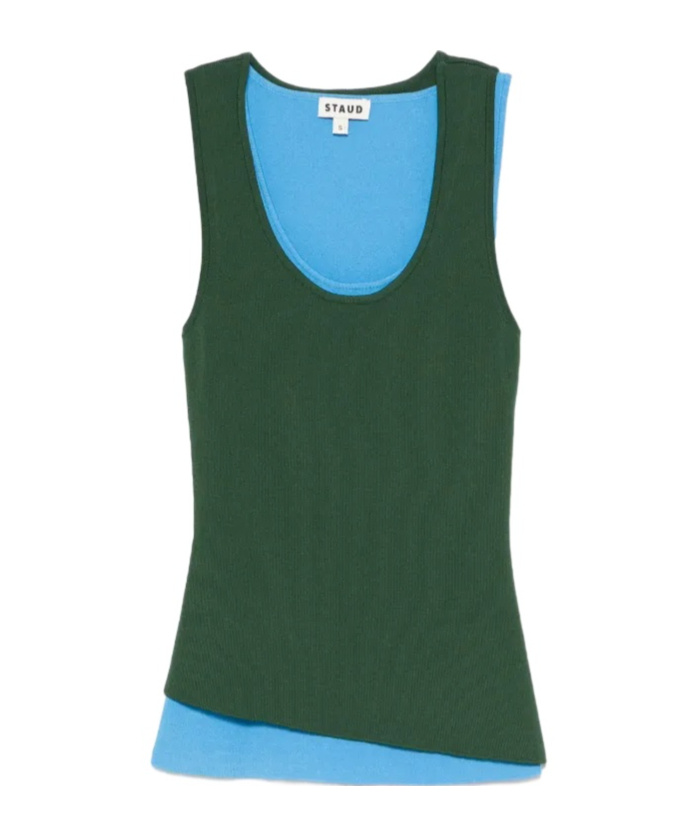 Staud Hermosa Tank Top In Green