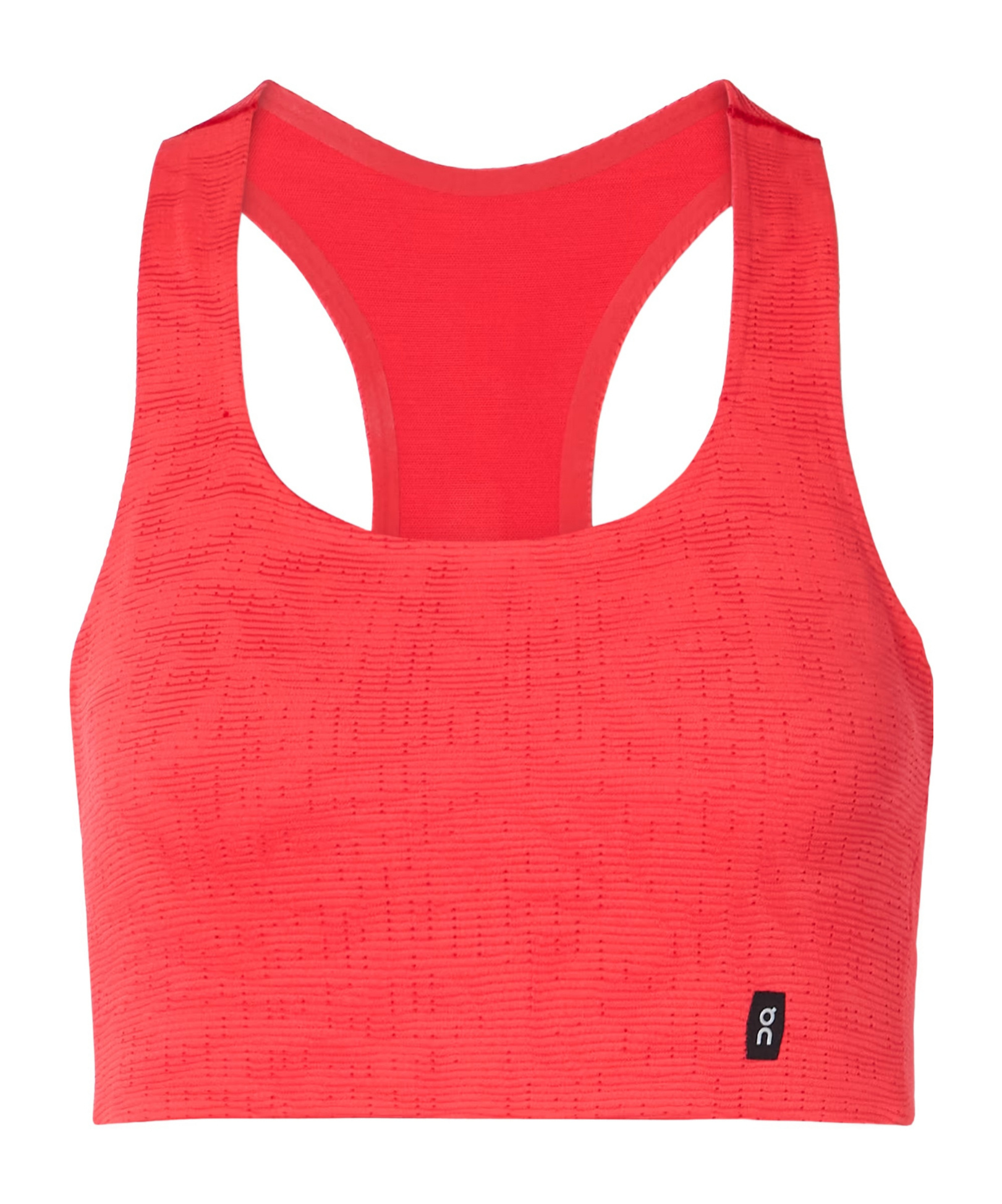 On Pace Ribbed Stretch Sports Bra In Red