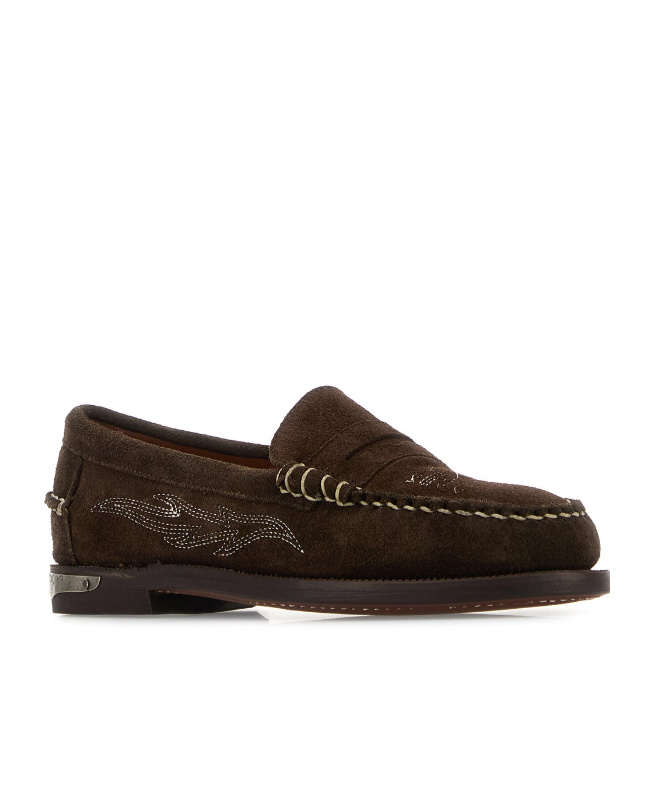 Sebago Suede Dan Loafers Featuring Stitch Detailing In Brown