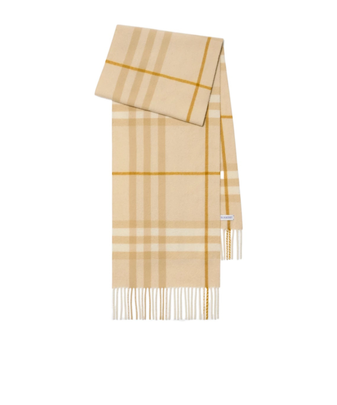 Burberry Giant Check Cashmere Scarf In White