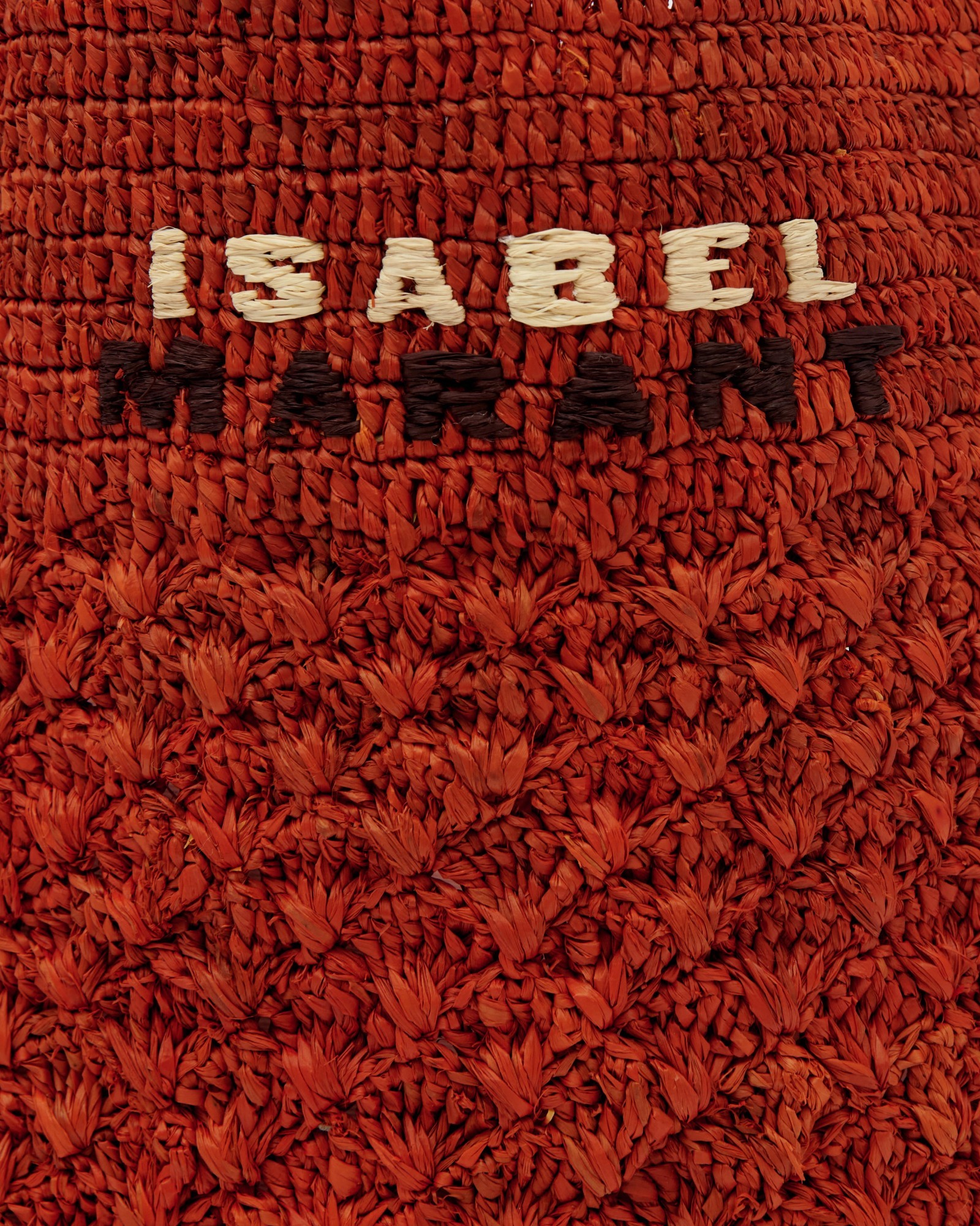 Isabel Marant Small Praia Shoulder Bag With Raffia Texture In Orange