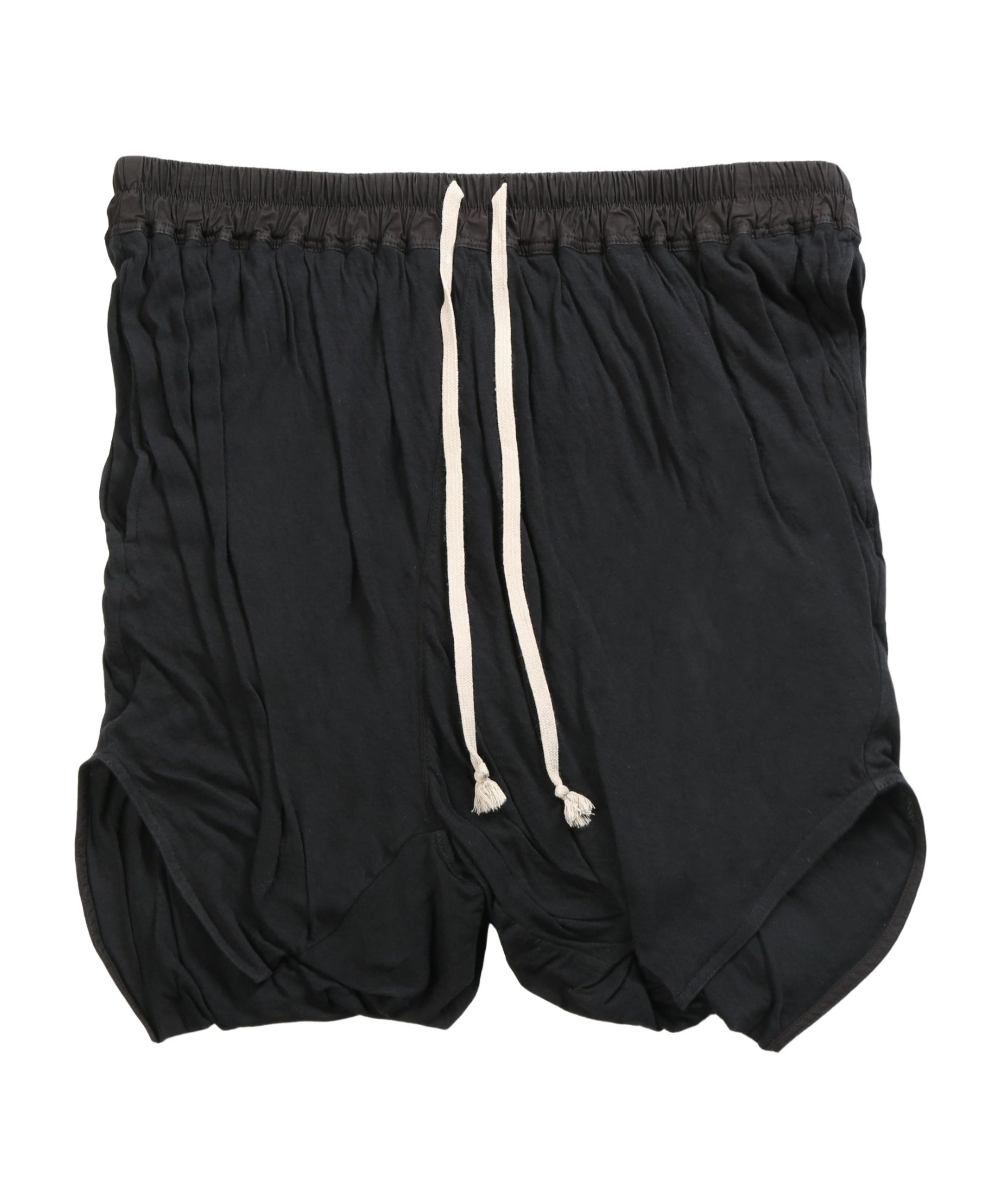 Rick Owens Elastic Waist Shorts In Black
