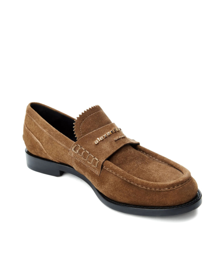 Alexander Wang Suede Carter Loafers In Brown