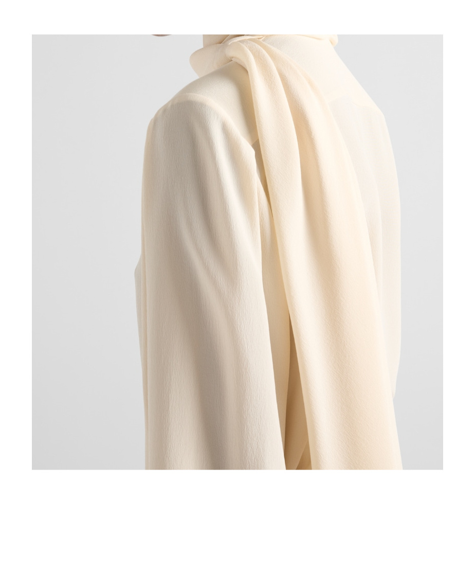 Prada Camicia In Seta Avorio Donna In Nude