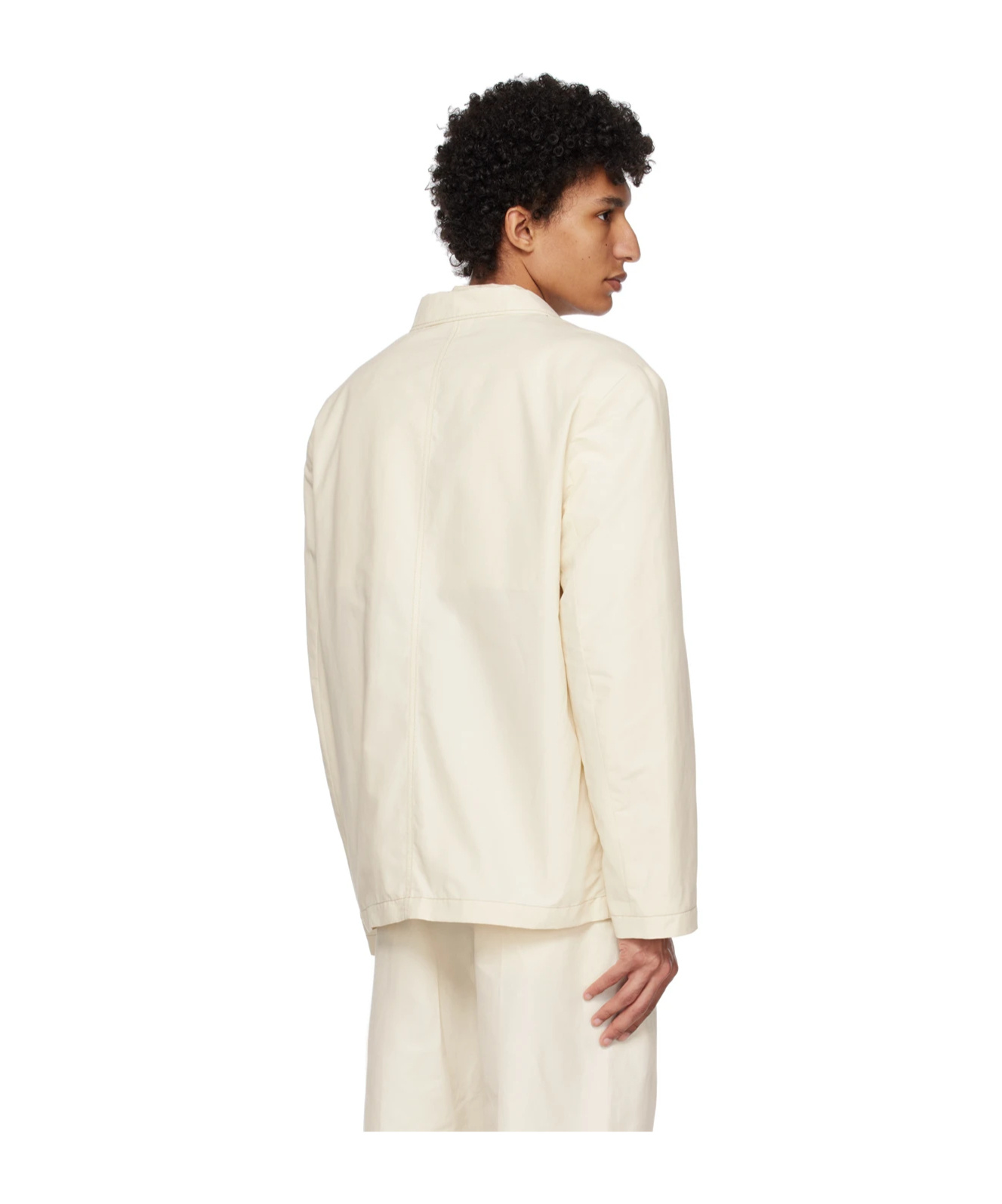 Lemaire Long-sleeved Lapel Casual Jacket In White