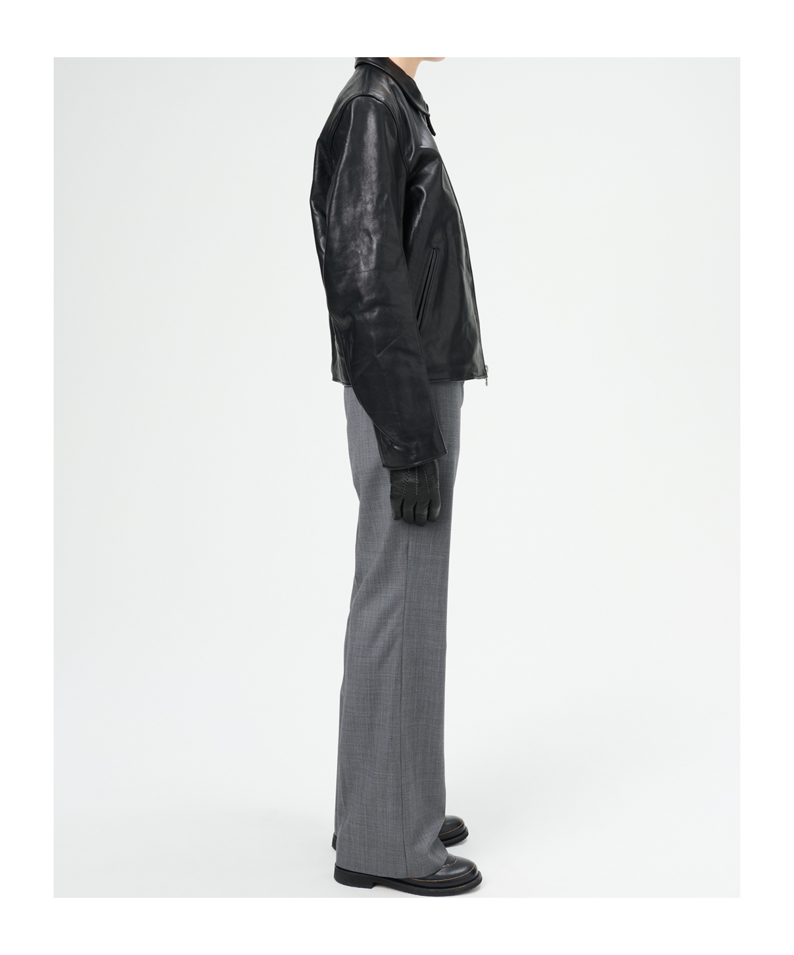 Shop Our Legacy Zippered Long-sleeved Leather Jacket In Black