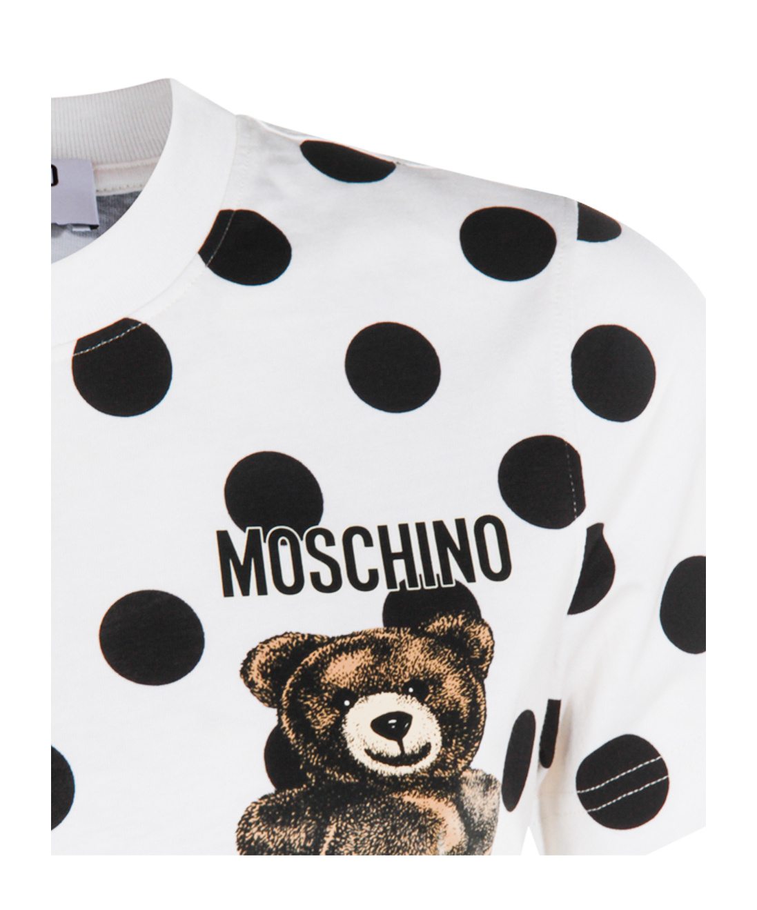 Moschino Polka Dot Graphic Print Short Sleeve Top In Multi