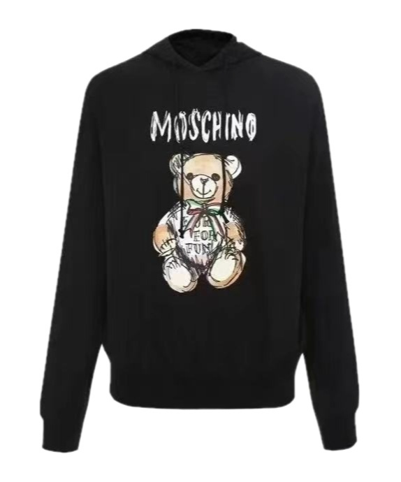 Moschino Logo Teddy Bear Sweater In Black
