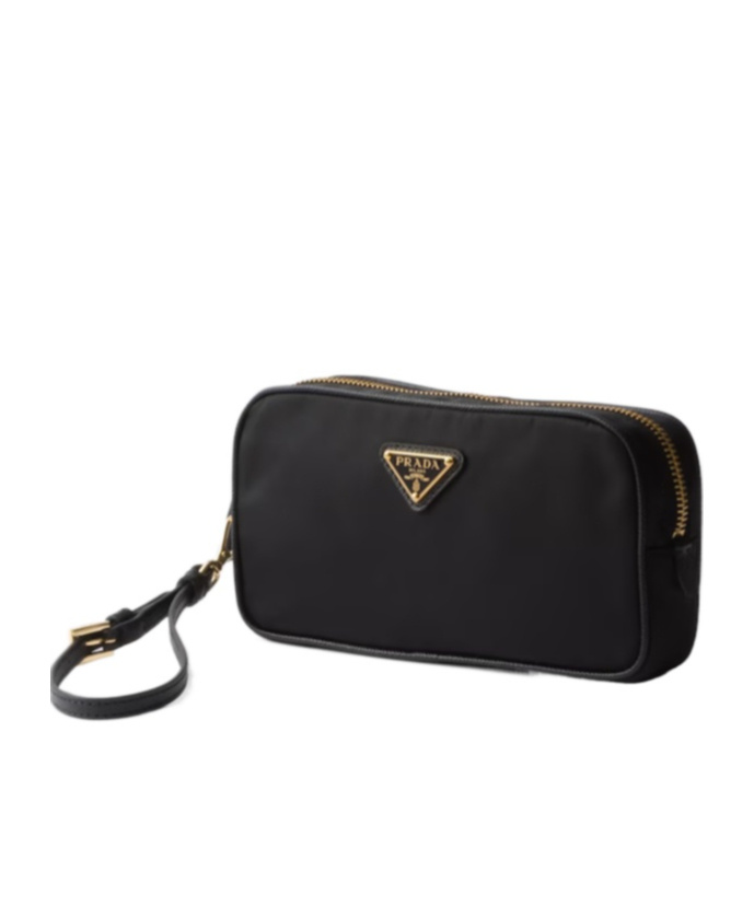Prada Re-edition 1978 Re-nylon And Saffiano Leather Pouch In Black
