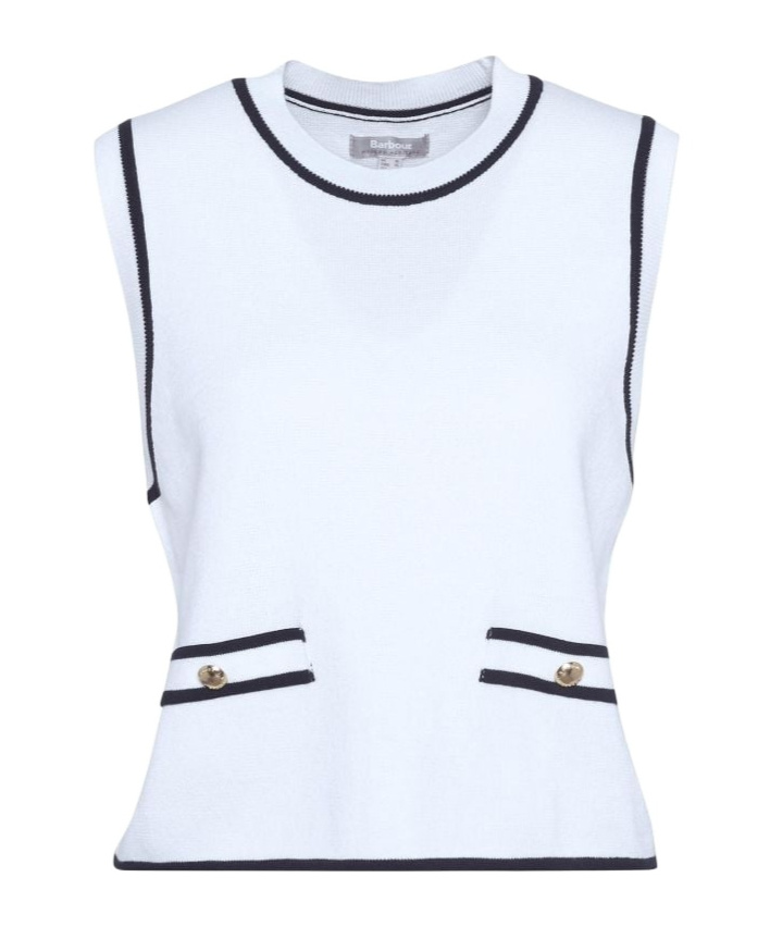 Barbour Amy Knitted Vest In White