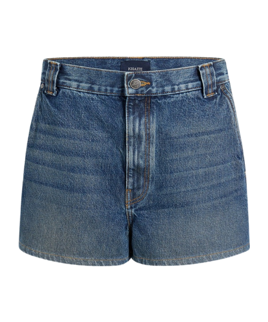 Shop Khaite The Bacalo Denim Shorts In Blue