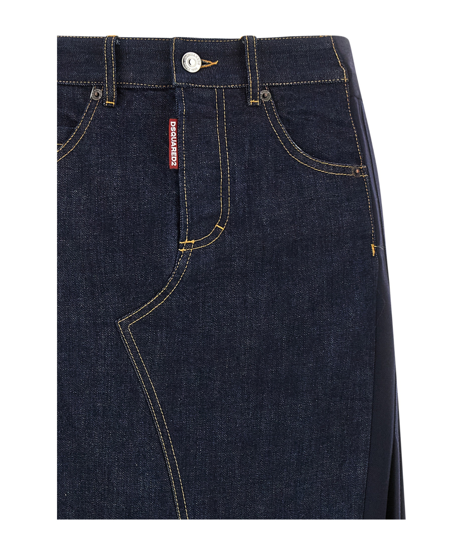 Dsquared2 Stitched Skirt With Pockets And Loops In Blue