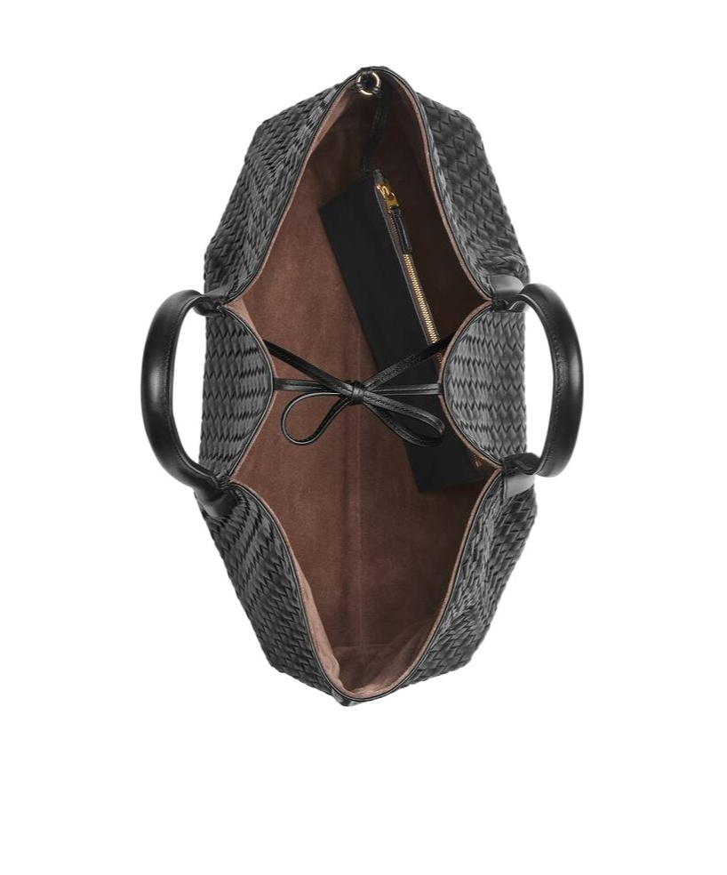 Bottega Veneta Pinacoteca Reversible Intrecciato Leather Tote In Black