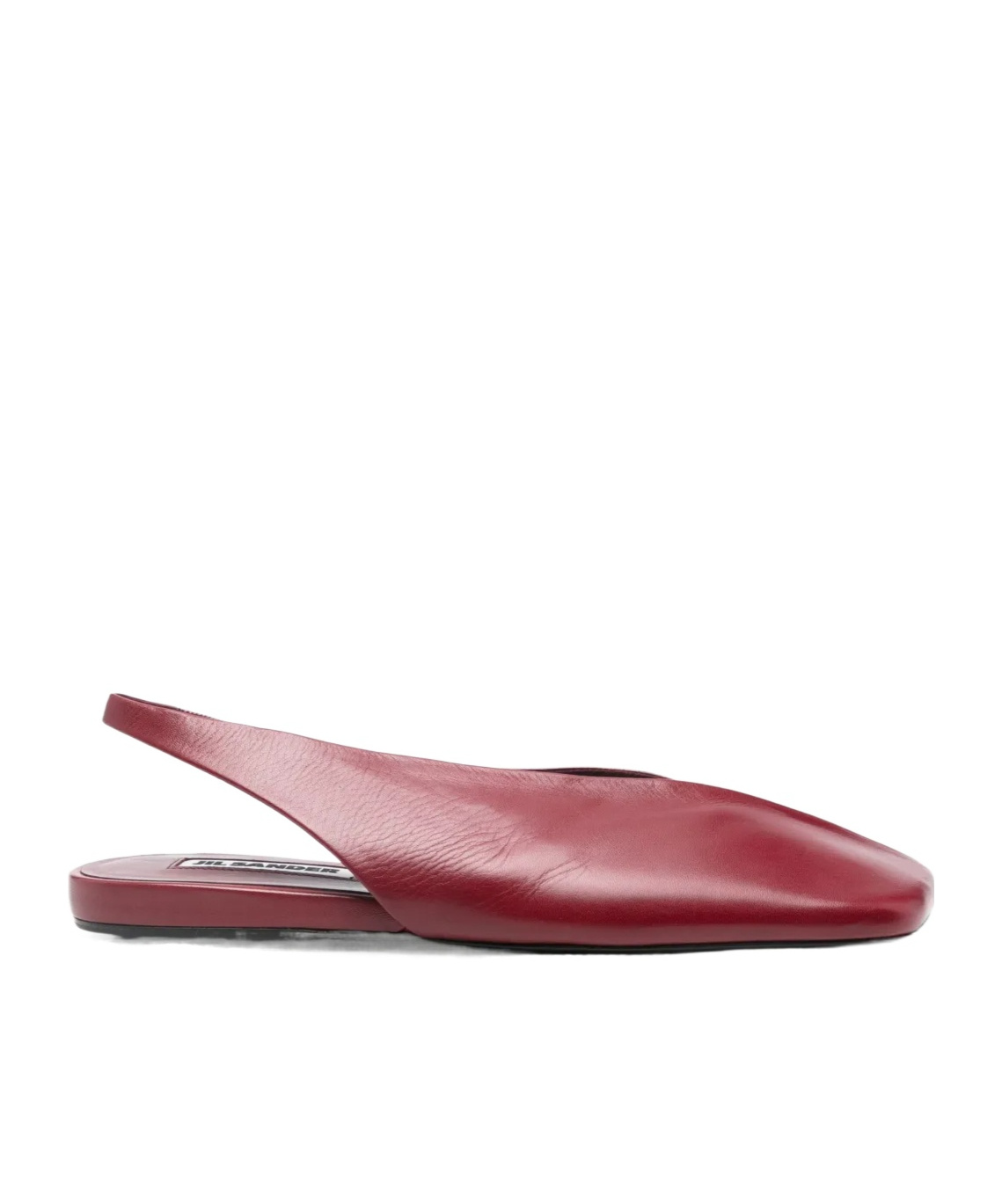 Shop Jil Sander Leather Ballet Flats