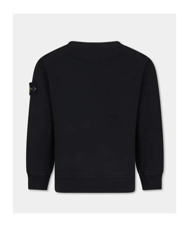 Stone Island Compass-badge Cotton Sweatshirt In Black