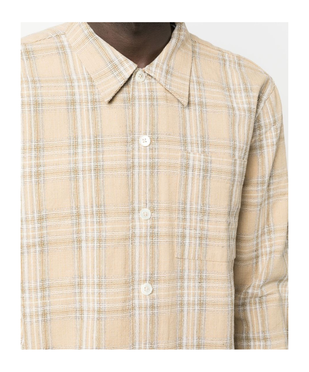 Sunflower Spacey Checked Cotton Shirt In Nude