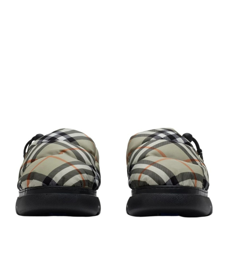 BURBERRY CHECK PATTERN PILLOW MULES