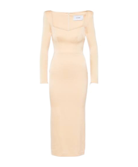 Alex Perry Satin Midi Dress In Neutral