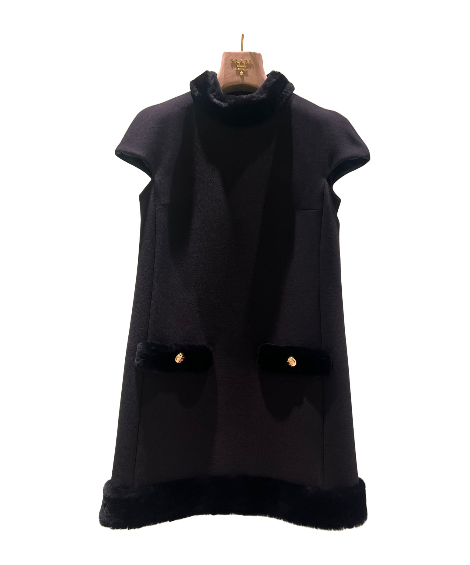 Prada Short Sleeve Dress In Black