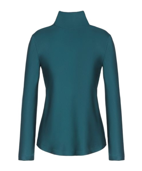 Giorgio Armani Silk Turtleneck Long-sleeve Blouse In Blue
