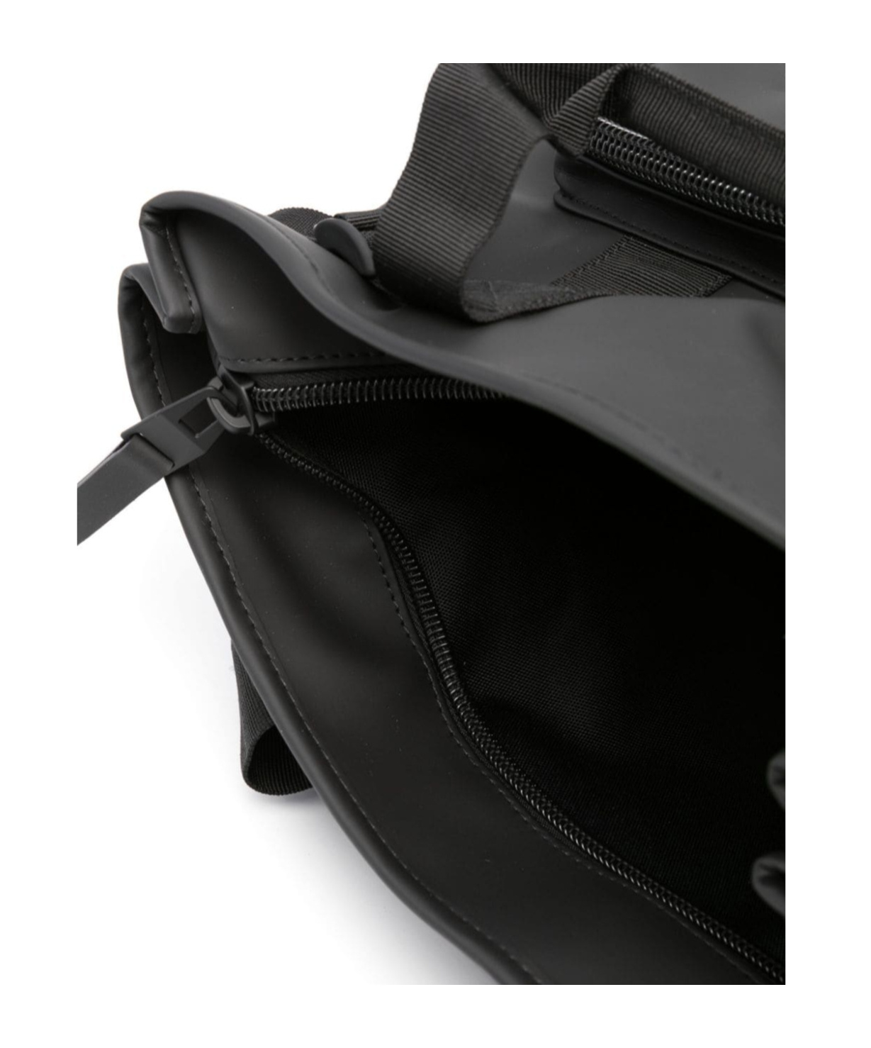 Rains Logo-print Multi-pocket Backpack In Black