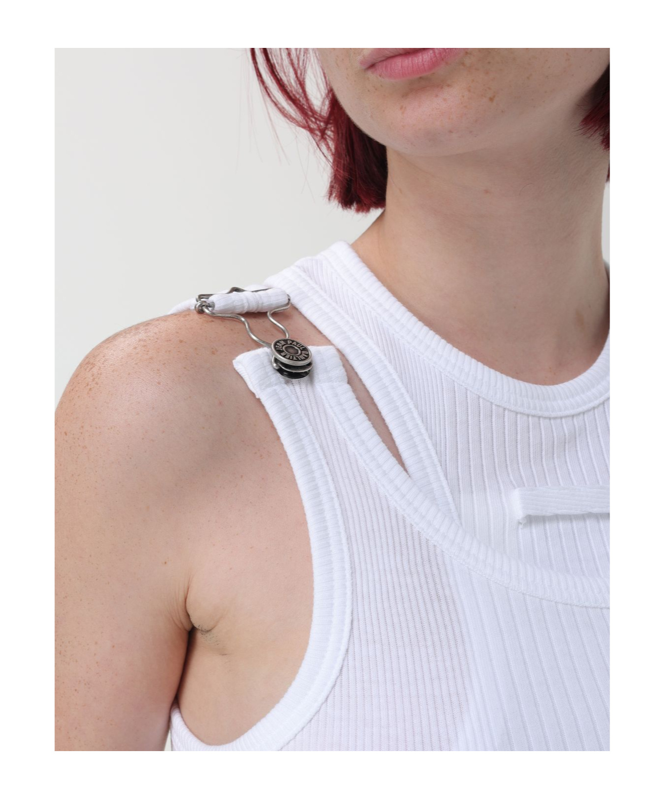 JEAN PAUL GAULTIER ASYMMETRIC COTTON CROP TOP