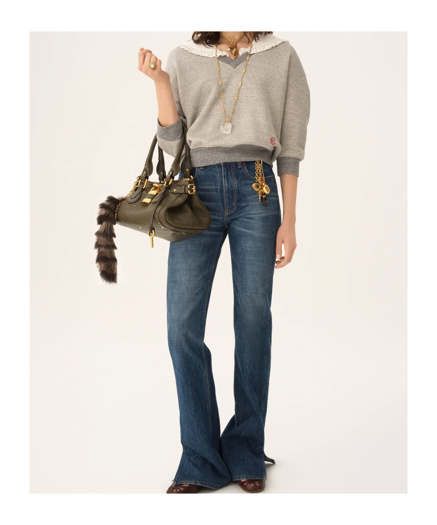 Chloé Cotton-blend French Terry Sweatshirt In Brown