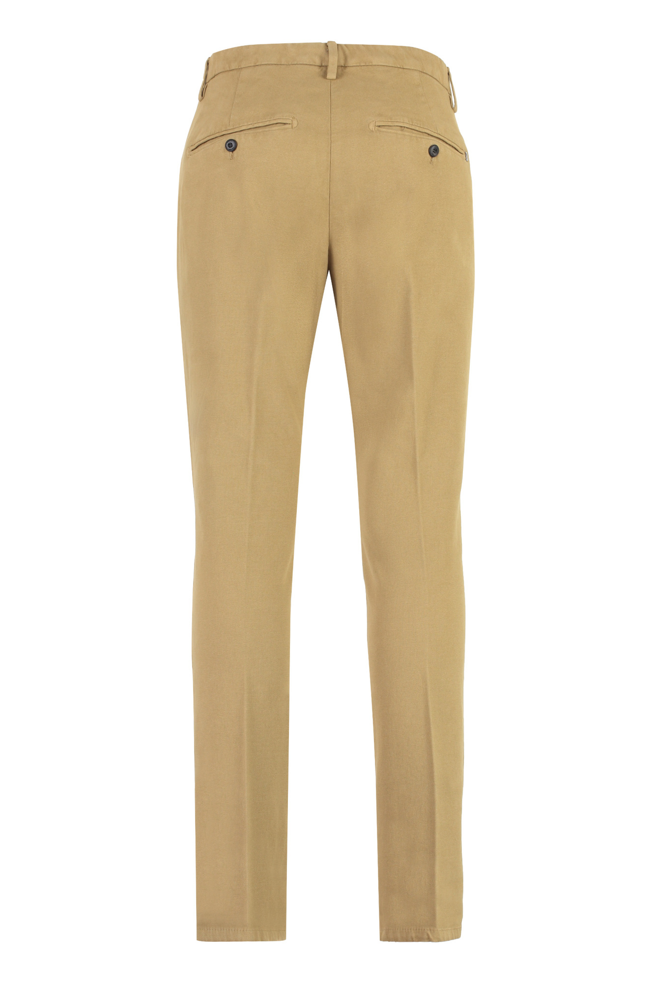 Dondup Cotton Chino Trousers With Roll-up Cuffs In Brown