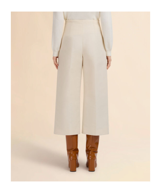 Marni Cream Cotton Cady Cropped Trousers In White