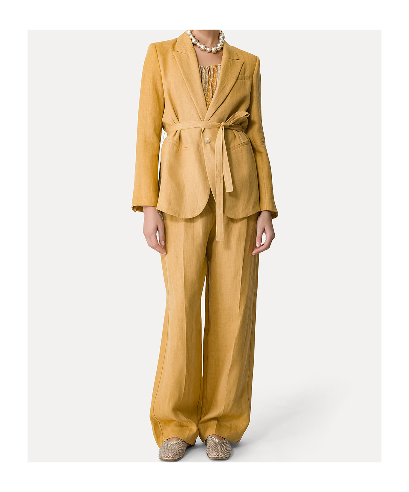 FORTE FORTE LINEN TROUSERS WITH PLEATS
