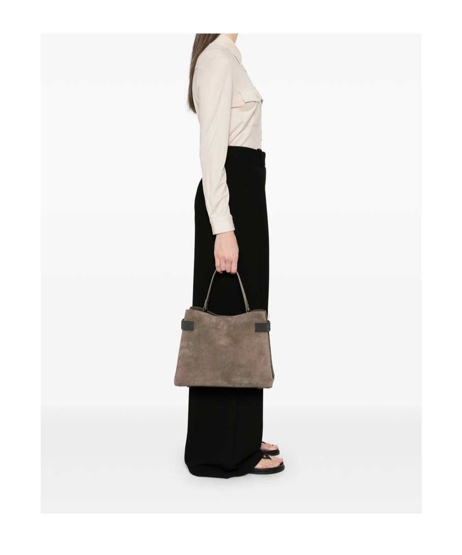 Shop Brunello Cucinelli Essence Tote Bag In Brown